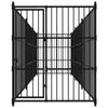 Dog Kennel Black Powder-Coated Steel Large Sturdy