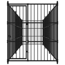 Dog Kennel Black Powder-Coated Steel Large Sturdy