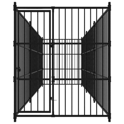 Dog Kennel Black Powder-Coated Steel Large Sturdy