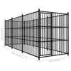 Dog Kennel Black Powder-Coated Steel Large Sturdy
