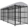 Dog Kennel Black And White Steel, Polyethylene Large Durable