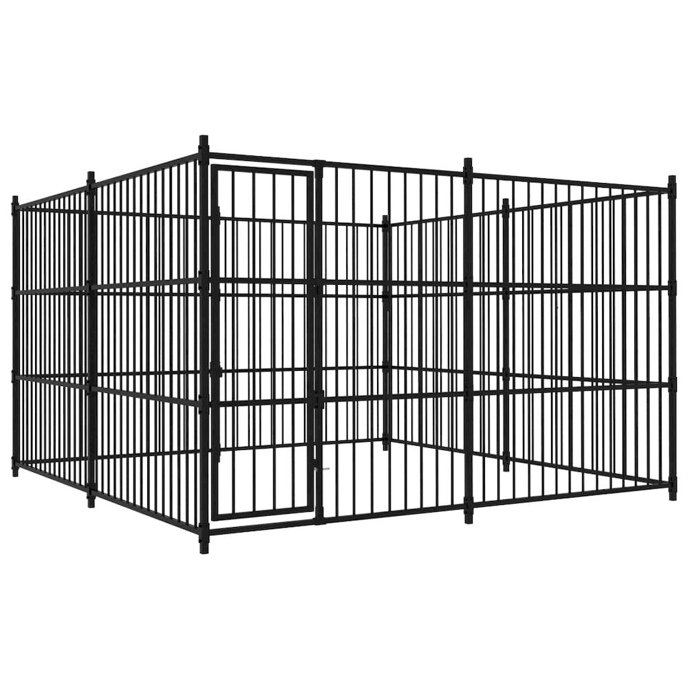 Dog Kennel Black Steel Locks