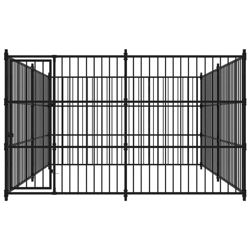 Dog Kennel Black Steel Locks