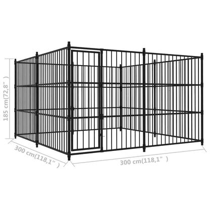 Dog Kennel Black Steel Locks