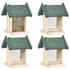 Bird Feeder Green, Natural Wood Firwood, Pvc Medium Portable