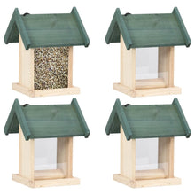 Bird Feeder Green, Natural Wood Firwood, Pvc Medium Portable
