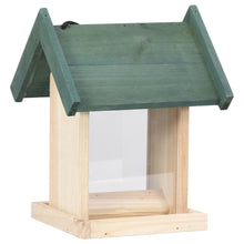Bird Feeder Green, Natural Wood Firwood, Pvc Medium Portable