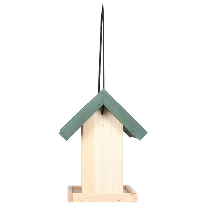 Bird Feeder Green, Natural Wood Firwood, Pvc Medium Portable