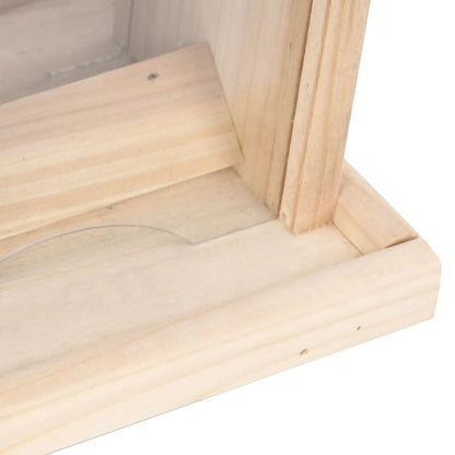 Bird Feeder Green, Natural Wood Firwood, Pvc Medium Portable