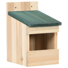 Birdhouse Set Of 4 Natural Wood, Green Firwood Small Sturdy