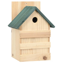 Birdhouse Set Of 4 Natural Wood, Green Firwood Small Ornaments