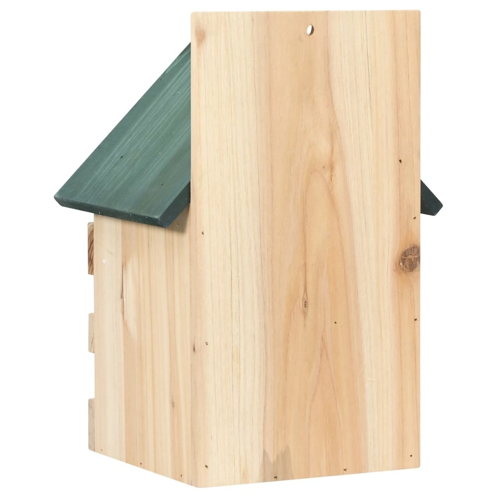Birdhouse Set Of 4 Natural Wood, Green Firwood Small Ornaments