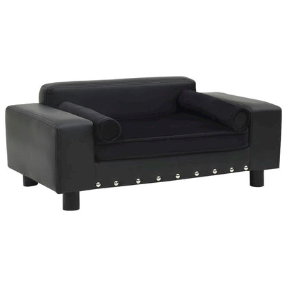 Dog Sofa Black Faux Leather Dog Sofa