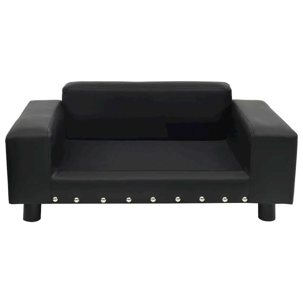 Dog Sofa Black Faux Leather Dog Sofa