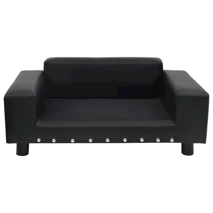 Dog Sofa Black Faux Leather Dog Sofa