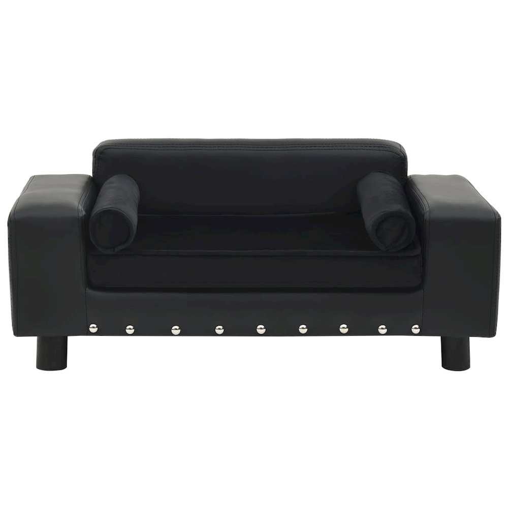 Dog Sofa Black Faux Leather Dog Sofa