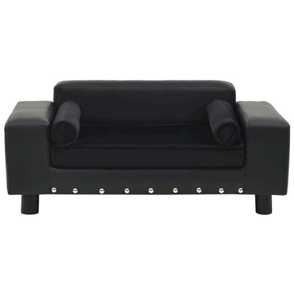 Dog Sofa Black Faux Leather Dog Sofa