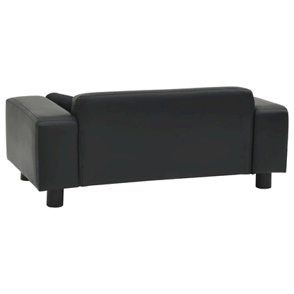 Dog Sofa Black Faux Leather Dog Sofa