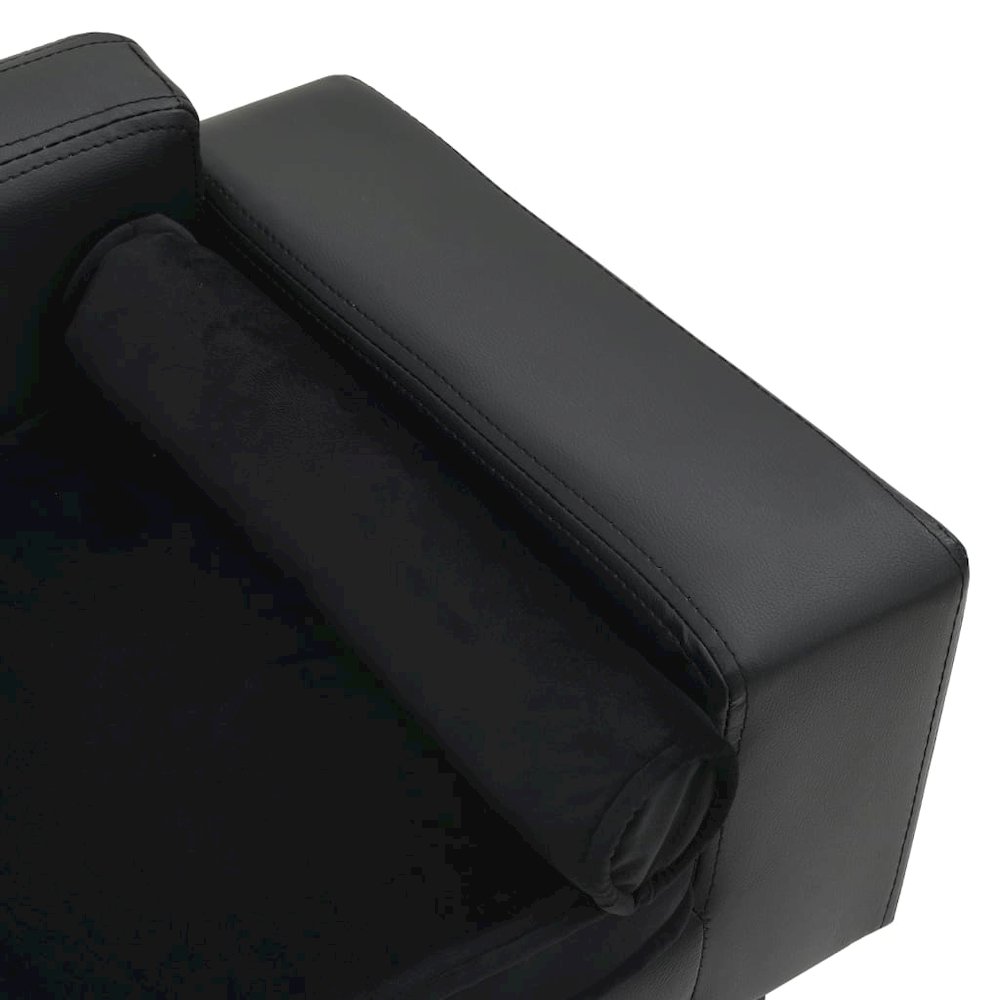 Dog Sofa Black Faux Leather Dog Sofa