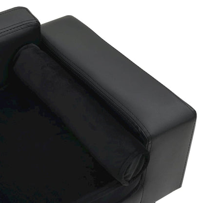 Dog Sofa Black Faux Leather Dog Sofa