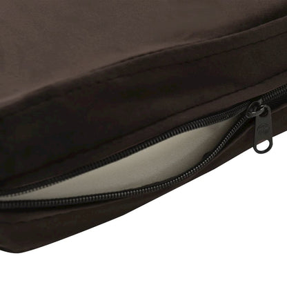Dog Sofa Brown Faux Leather, Plush, Solid Fir Wood Medium