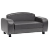 Dog Sofa Grey Faux Leather (100% Polyurethane), Solid Fir Wood, Foam
