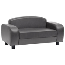 Dog Sofa Grey Faux Leather (100% Polyurethane), Solid Fir Wood, Foam