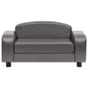 Dog Sofa Grey Faux Leather (100% Polyurethane), Solid Fir Wood, Foam