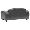 Dog Sofa Grey Faux Leather (100% Polyurethane), Solid Fir Wood, Foam