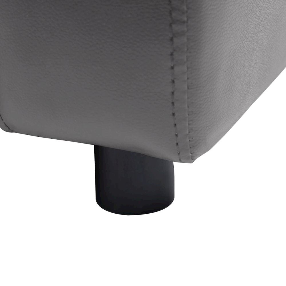 Dog Sofa Grey Faux Leather (100% Polyurethane), Solid Fir Wood, Foam