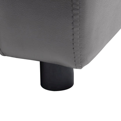 Dog Sofa Grey Faux Leather (100% Polyurethane), Solid Fir Wood, Foam