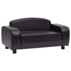 Dog Sofa Black Faux Leather, Solid Fir Wood
