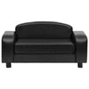 Dog Sofa Black Faux Leather, Solid Fir Wood