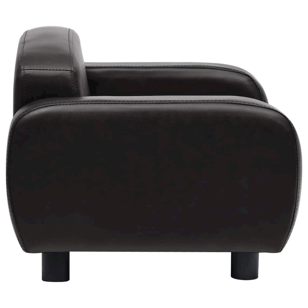 Dog Sofa Black Faux Leather, Solid Fir Wood