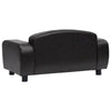 Dog Sofa Black Faux Leather, Solid Fir Wood