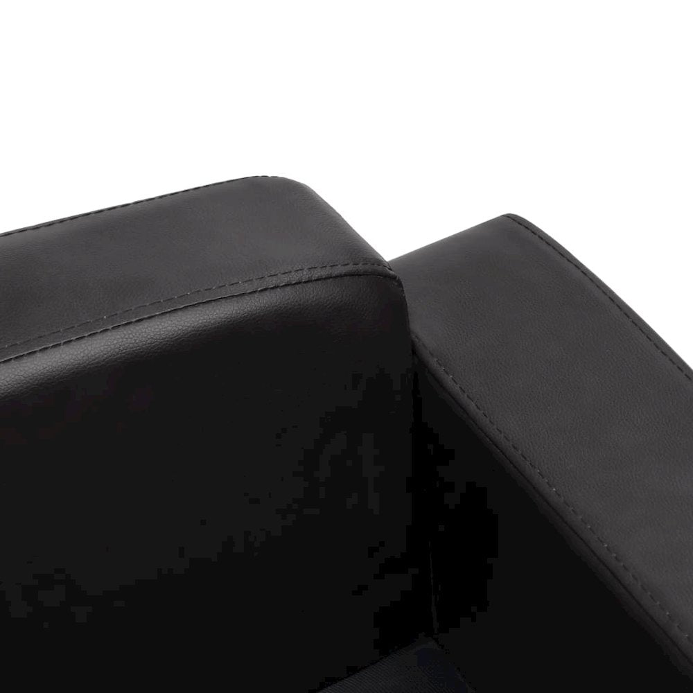 Dog Sofa Black Faux Leather, Solid Fir Wood