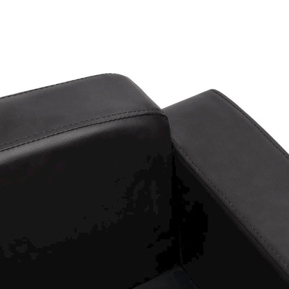 Dog Sofa Black Faux Leather, Solid Fir Wood