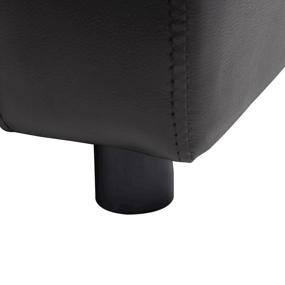 Dog Sofa Black Faux Leather, Solid Fir Wood