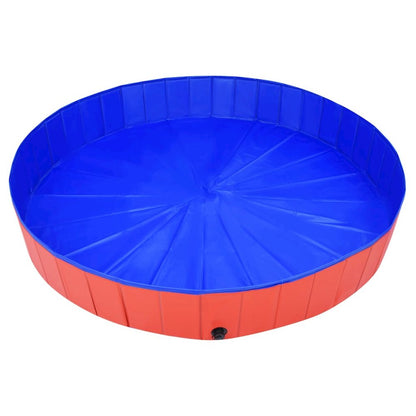 Dog Swimming Pool Red Pvc Extra Large Collapsible Circular
