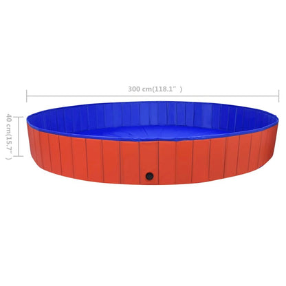 Dog Swimming Pool Red PVC Diameter 118.1 in x Height 15.7 in