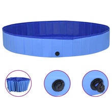 Dog Swimming Pool Blue Pvc Collapsible 118.1W x 118.1D x 15.7H