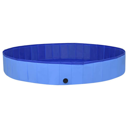 Dog Swimming Pool Blue PVC 118.1 x 15.7 in Collapsible