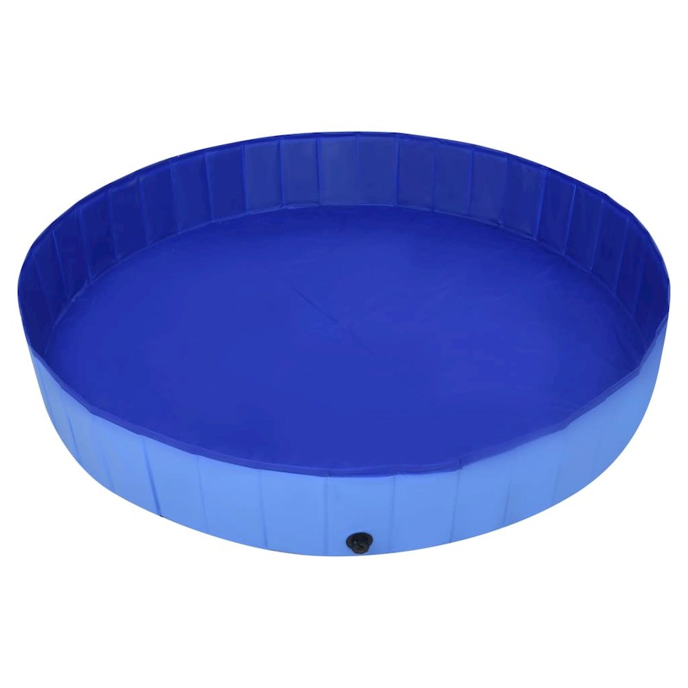 Dog Swimming Pool Blue PVC 118.1 x 15.7 in Collapsible