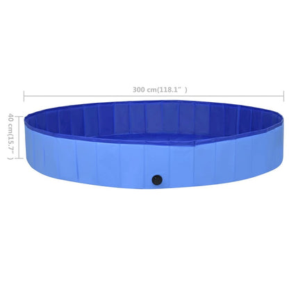 Dog Swimming Pool Blue PVC 118.1 x 15.7 in Collapsible