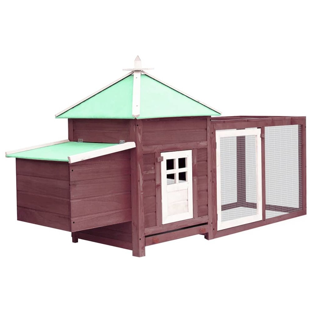 Chicken Coop Mocha Solid Firwood, Plywood, Galvanized Steel Large