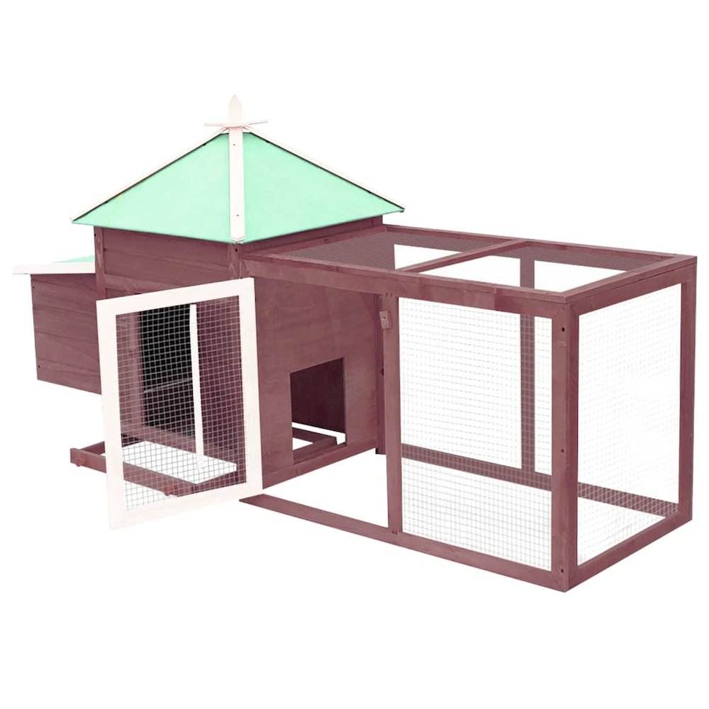 Chicken Coop Mocha Solid Firwood, Plywood, Galvanized Steel Large