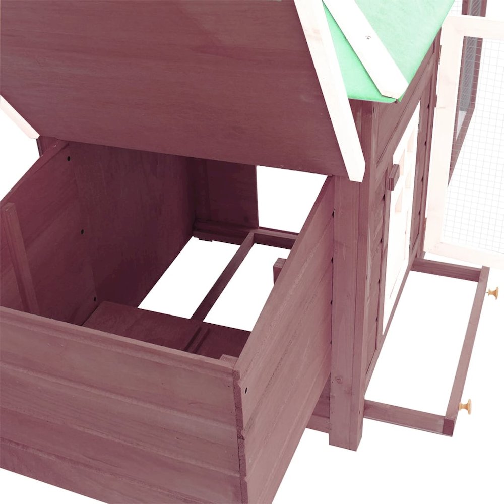 Chicken Coop Mocha Solid Firwood, Plywood, Galvanized Steel Large