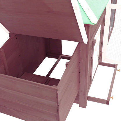 Chicken Coop Mocha Solid Firwood, Plywood, Galvanized Steel Large