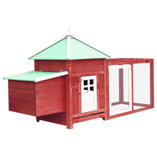 Chicken Coop Red Solid Firwood, Plywood, Galvanized Steel Large