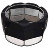 Dog Playpen Black And Cream Polyester, Steel 35.4W x 35.4D x 22.8H